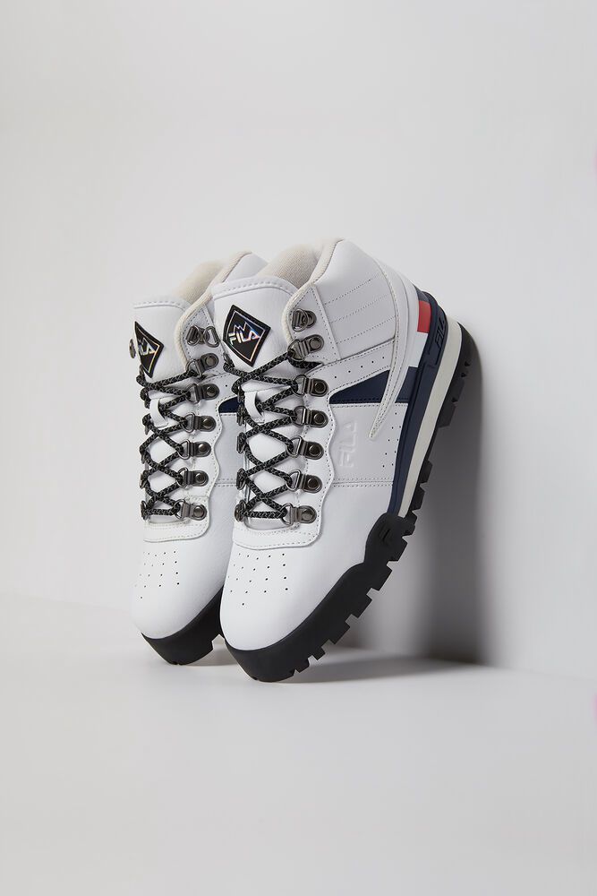 Fila Trainers Mens White Fitness Hiker Mid - Ireland 27056-YUWZ